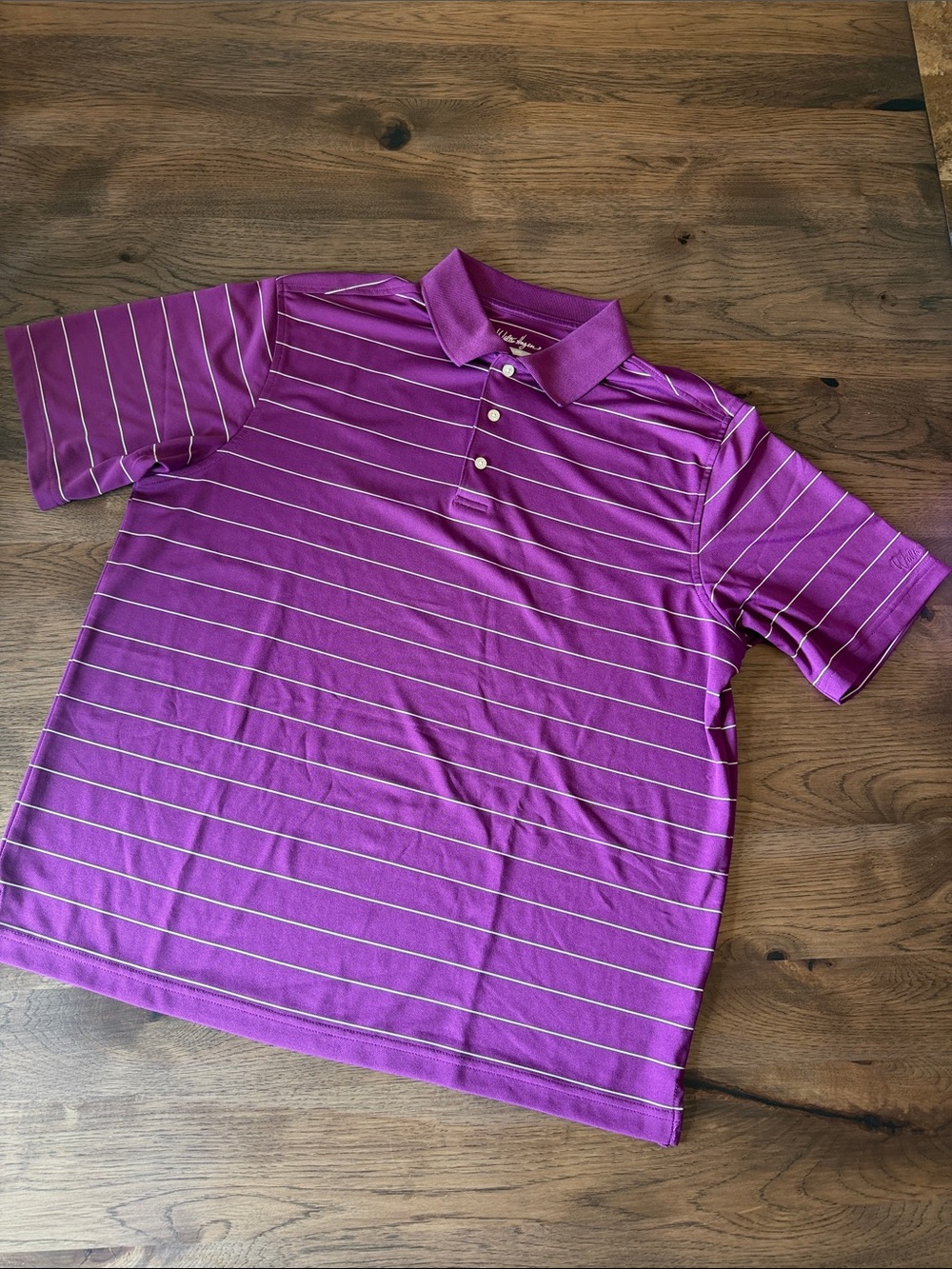 Walter Hagen Men's Large Purple with White Stripe Polo